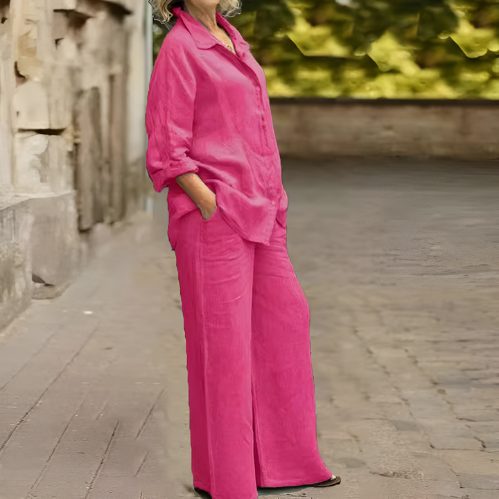 Conjunto de blusa de lino de Lara