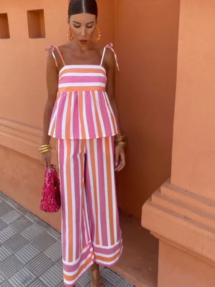 Hani - Conjunto de pantalones estampados para el verano