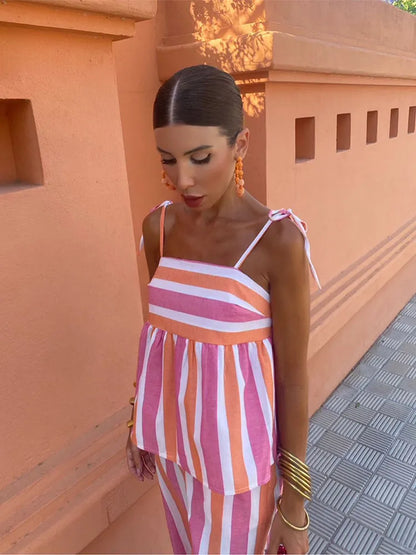 Hani - Conjunto de pantalones estampados para el verano