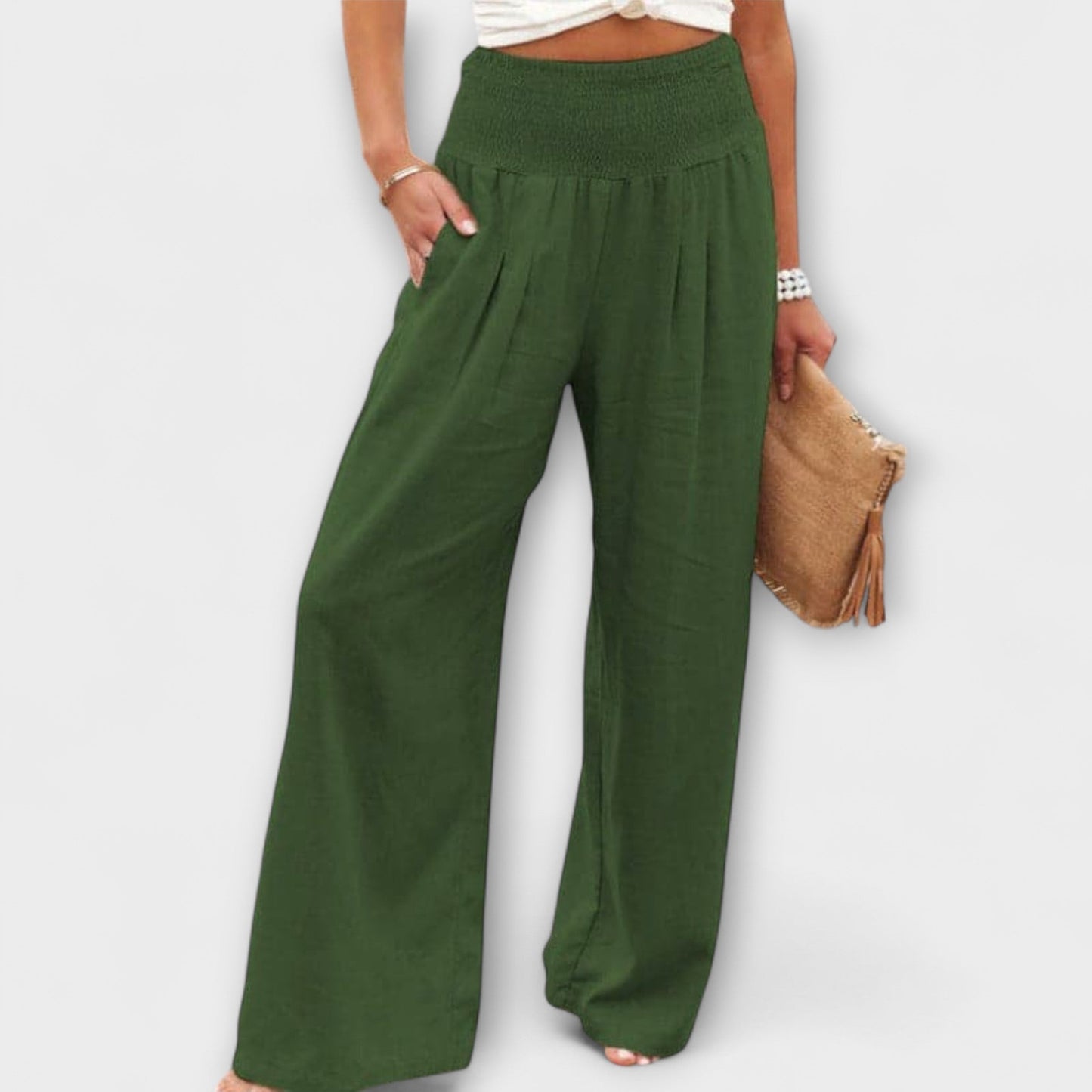 Pantalones de lino amplios y cómodos - Elegantes para cualquier evento