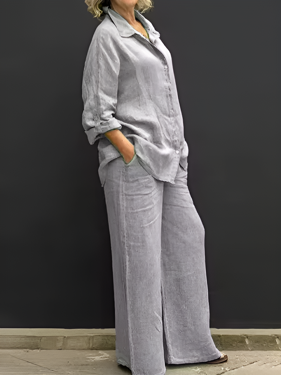 Conjunto de blusa de lino de Lara