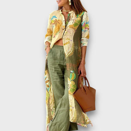 Amaril – Conjunto de dos piezas con estampado tropical