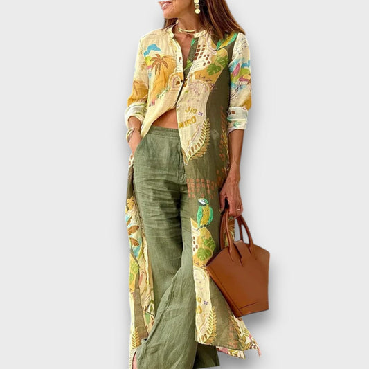 Amaril – Conjunto de dos piezas con estampado tropical