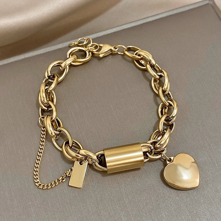Pulsera Chunky Corazonada | Oro