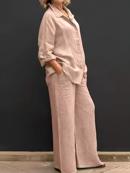 Conjunto de blusa de lino de Lara