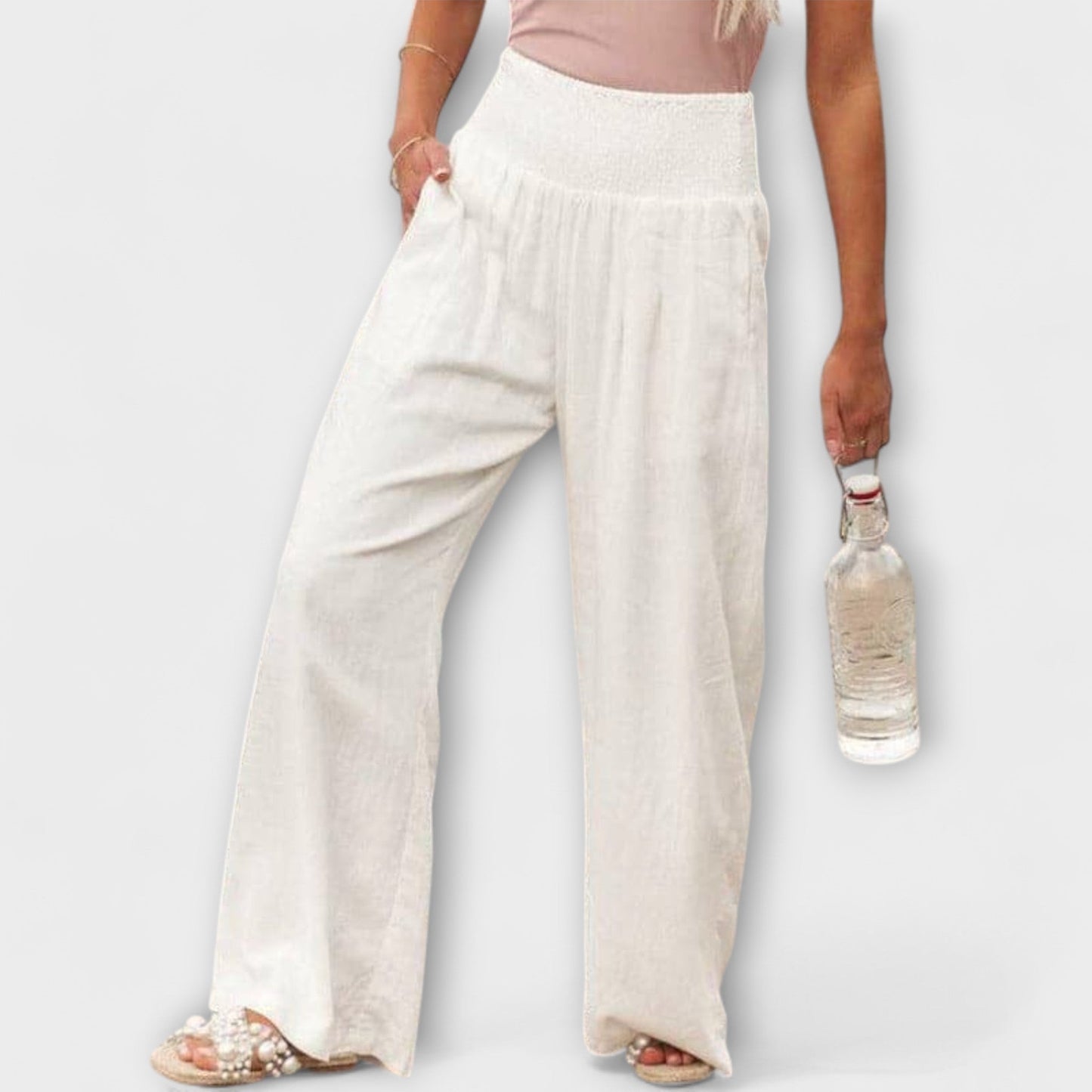 Pantalones de lino amplios y cómodos - Elegantes para cualquier evento