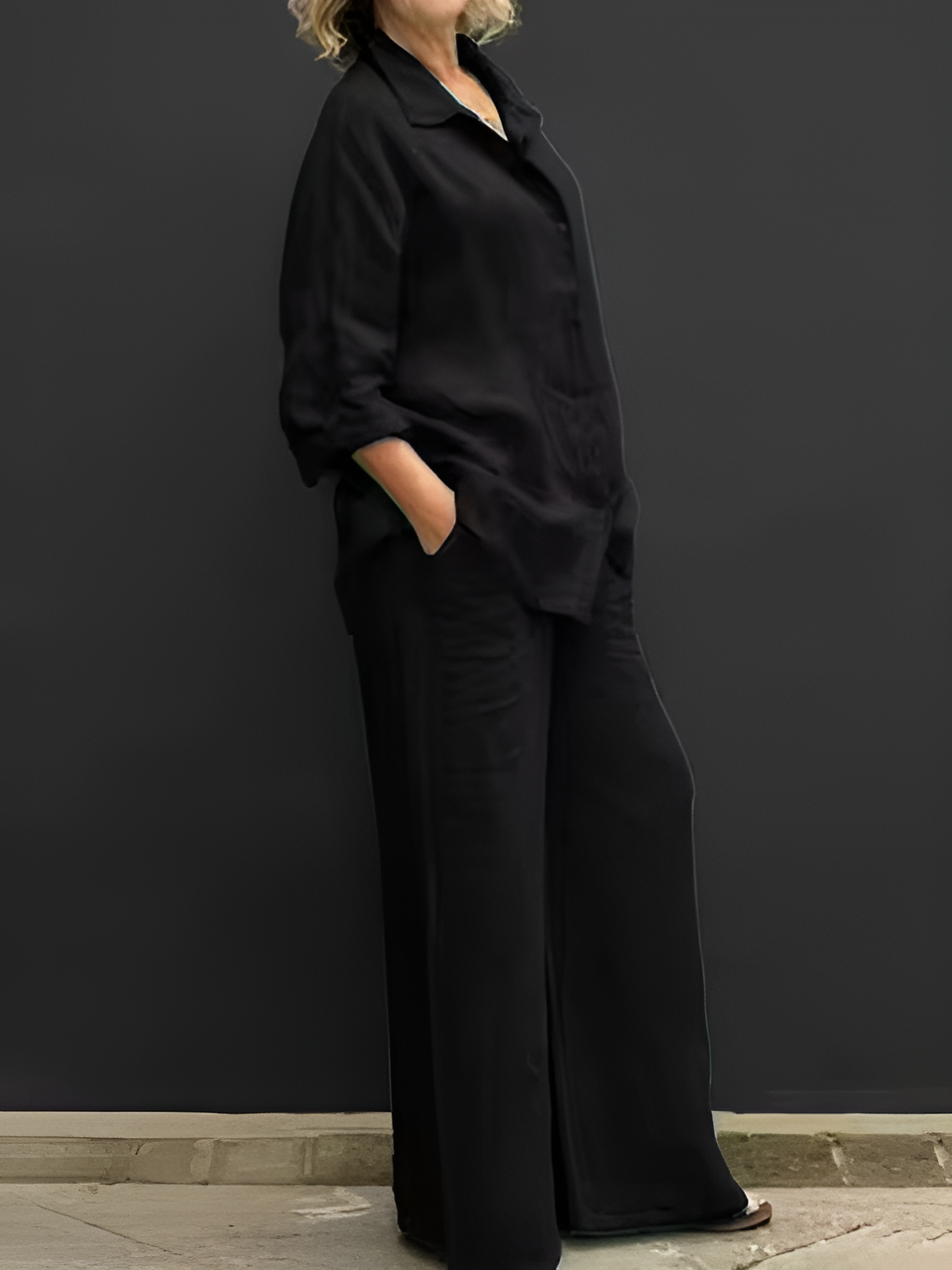Conjunto de blusa de lino de Lara