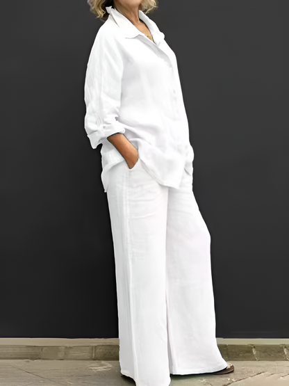 Conjunto de blusa de lino de Lara