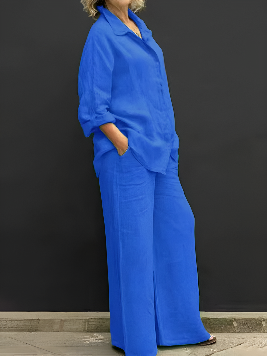 Conjunto de blusa de lino de Lara