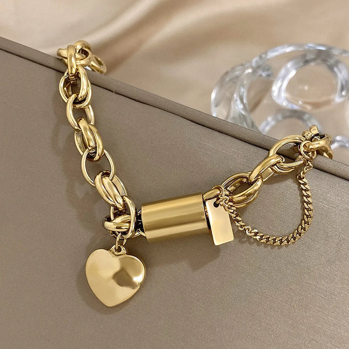 Pulsera Chunky Corazonada | Oro