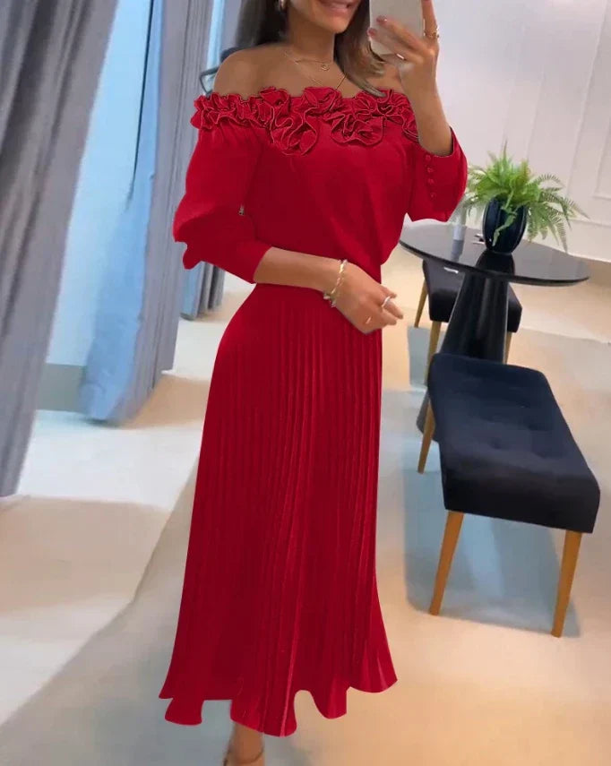 Aria - Espectacular Vestido Maxi Off Shoulder
