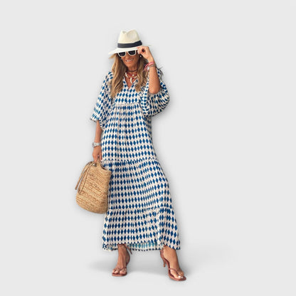 Vestido maxi geométrico elegante para comodidad y estilo