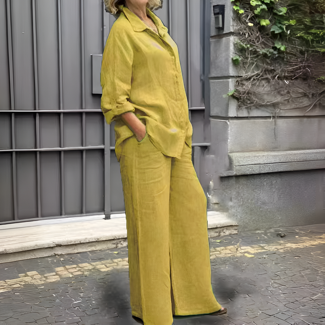 Conjunto de blusa de lino de Lara