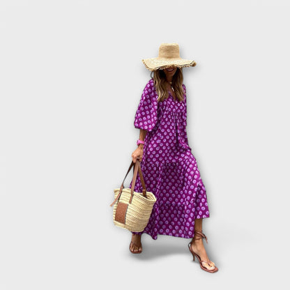 Vestido maxi geométrico elegante para comodidad y estilo
