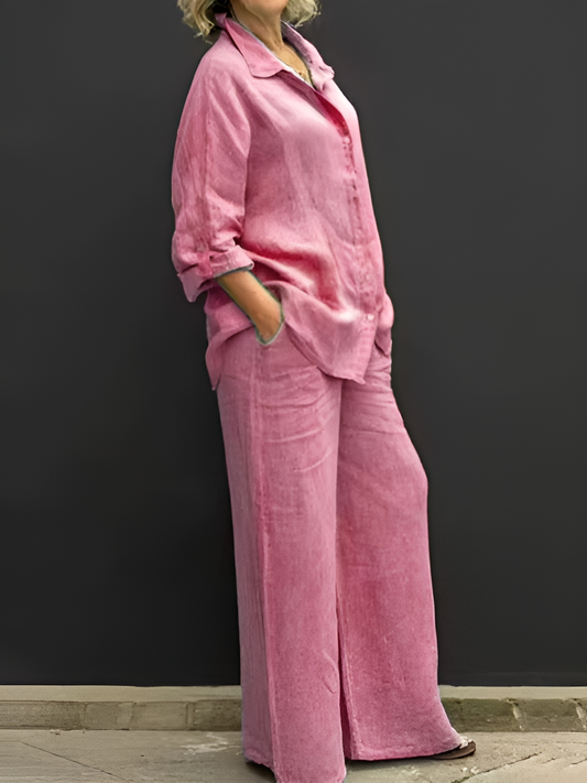 Conjunto de blusa de lino de Lara