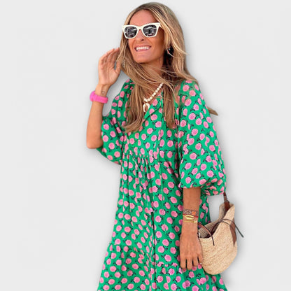 Vestido maxi geométrico elegante para comodidad y estilo