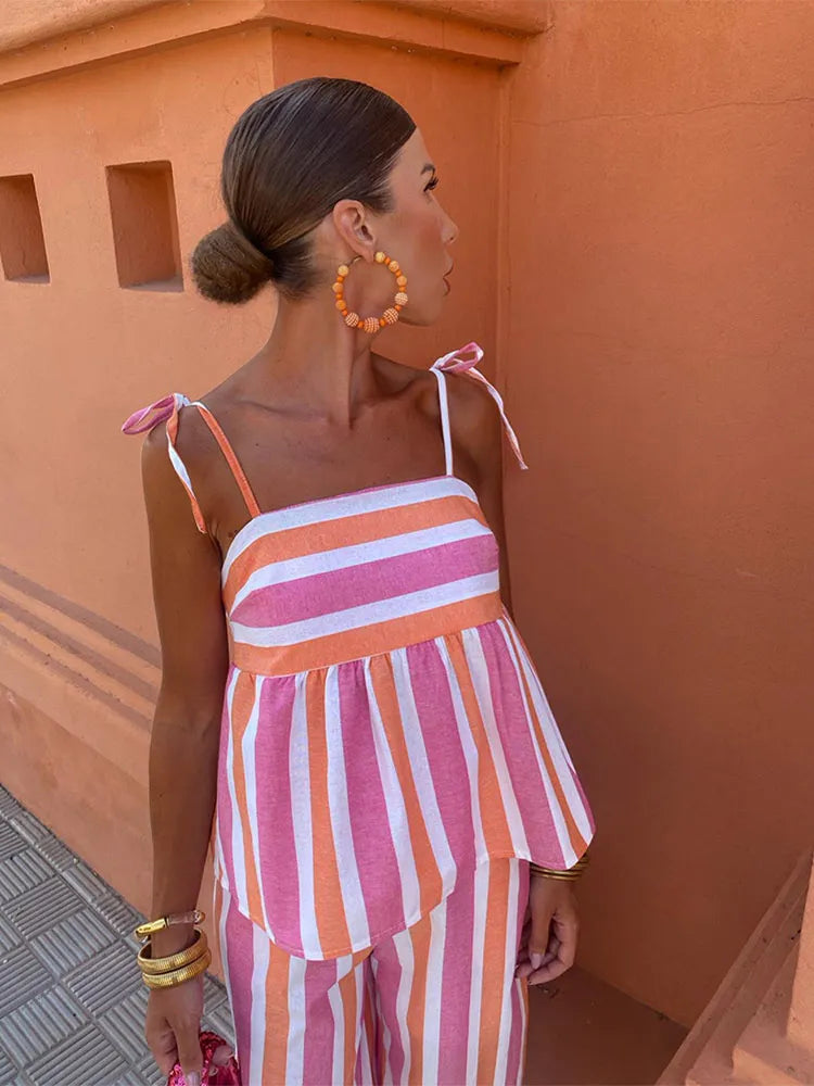 Hani - Conjunto de pantalones estampados para el verano