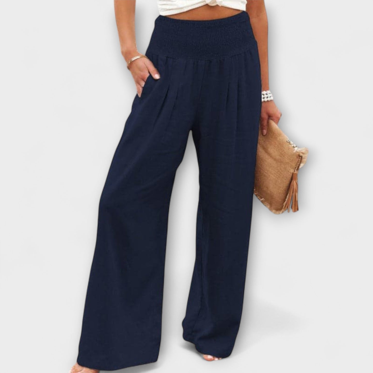 Pantalones de lino amplios y cómodos - Elegantes para cualquier evento