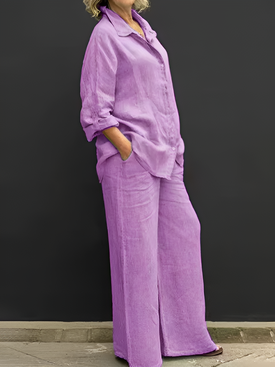 Conjunto de blusa de lino de Lara
