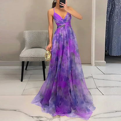 Gizel - Vestido maxi encantador con estampado floral