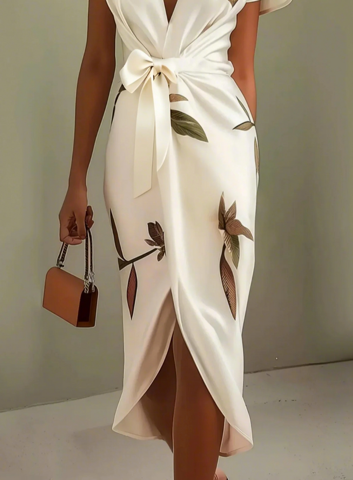 Vestido elegante de satén blanco