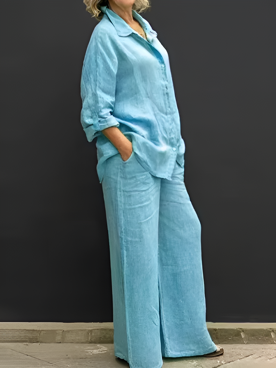 Conjunto de blusa de lino de Lara