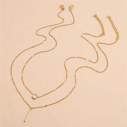 Conjunto de joyería de cuello vintage con colgantes de oro