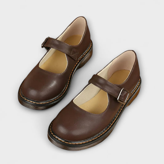 Zapatos de Mary Jane de cuero vintage para mujeres - Comodidad y estilo