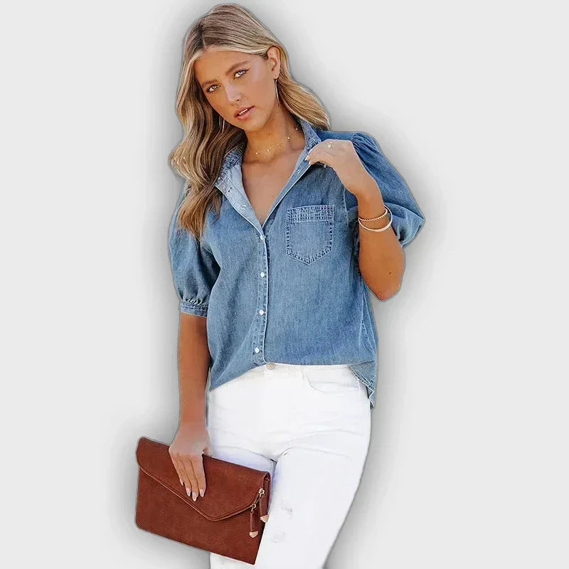 Camisa de mezclilla suelta FREJA para mujeres