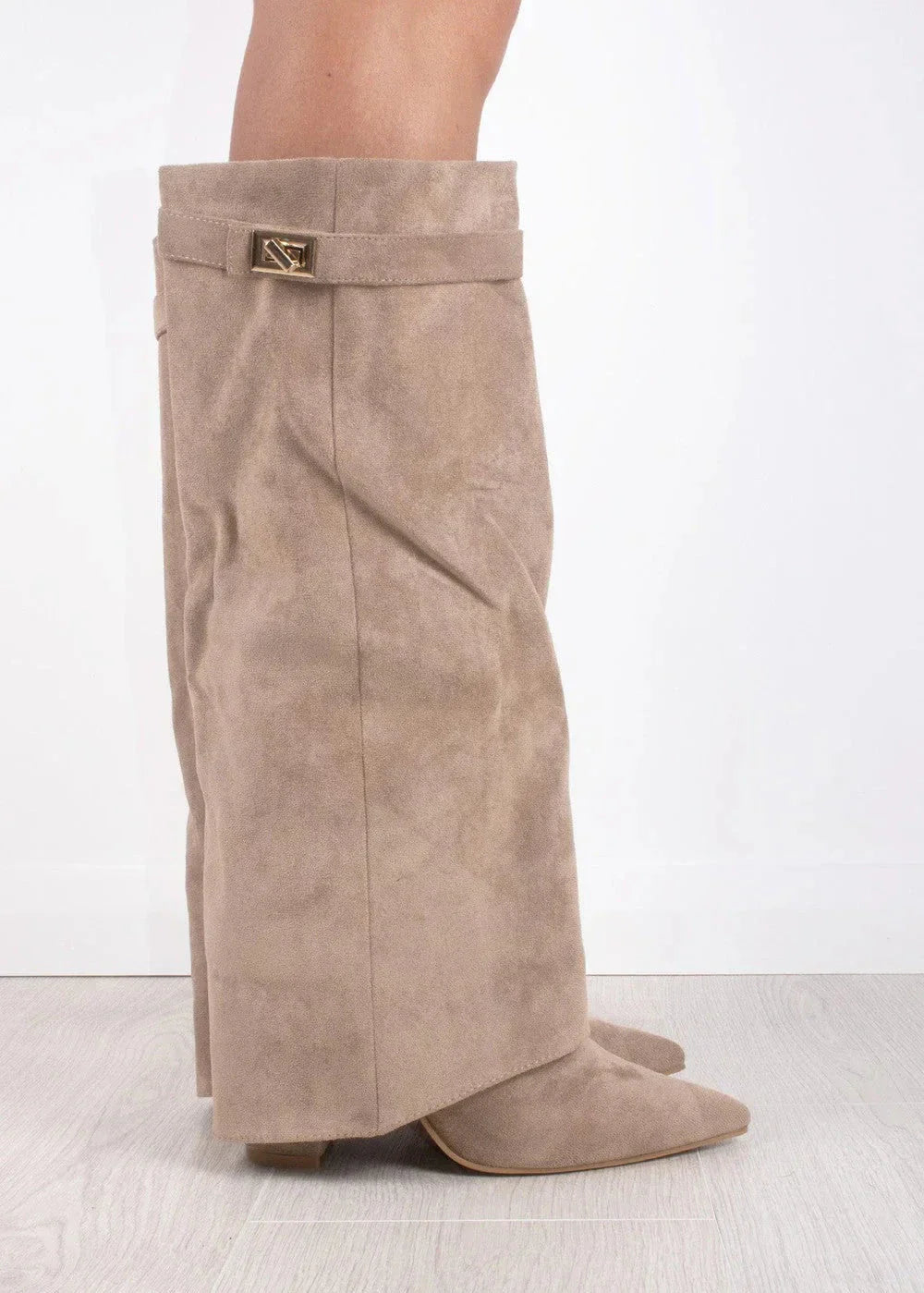 Botas de suéter hasta la rodilla - beige