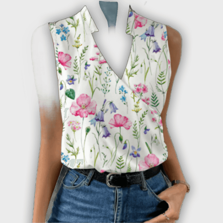 Top de verano con cuello en V para mujeres