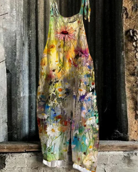 Mono floral vintage - Estilo y comodidad sin esfuerzo para mujeres