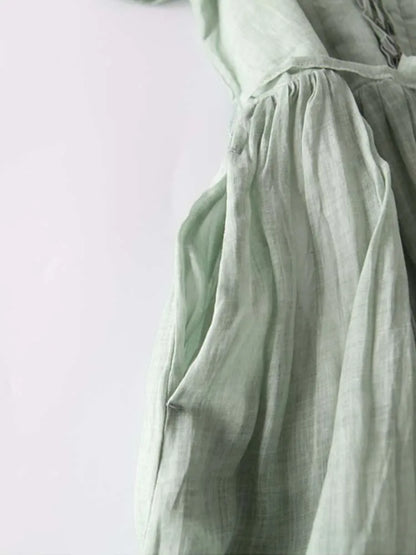 Aria - Vestido de mujer estilo retro con cuello redondo y cintas en la cintura
