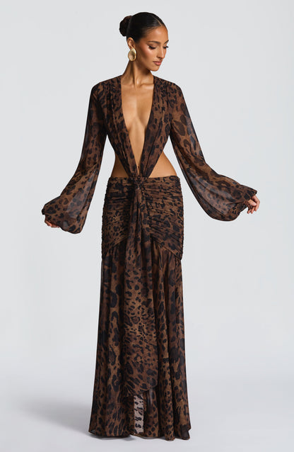 Vestidos Maxi Andrina - Estampado de Tigre