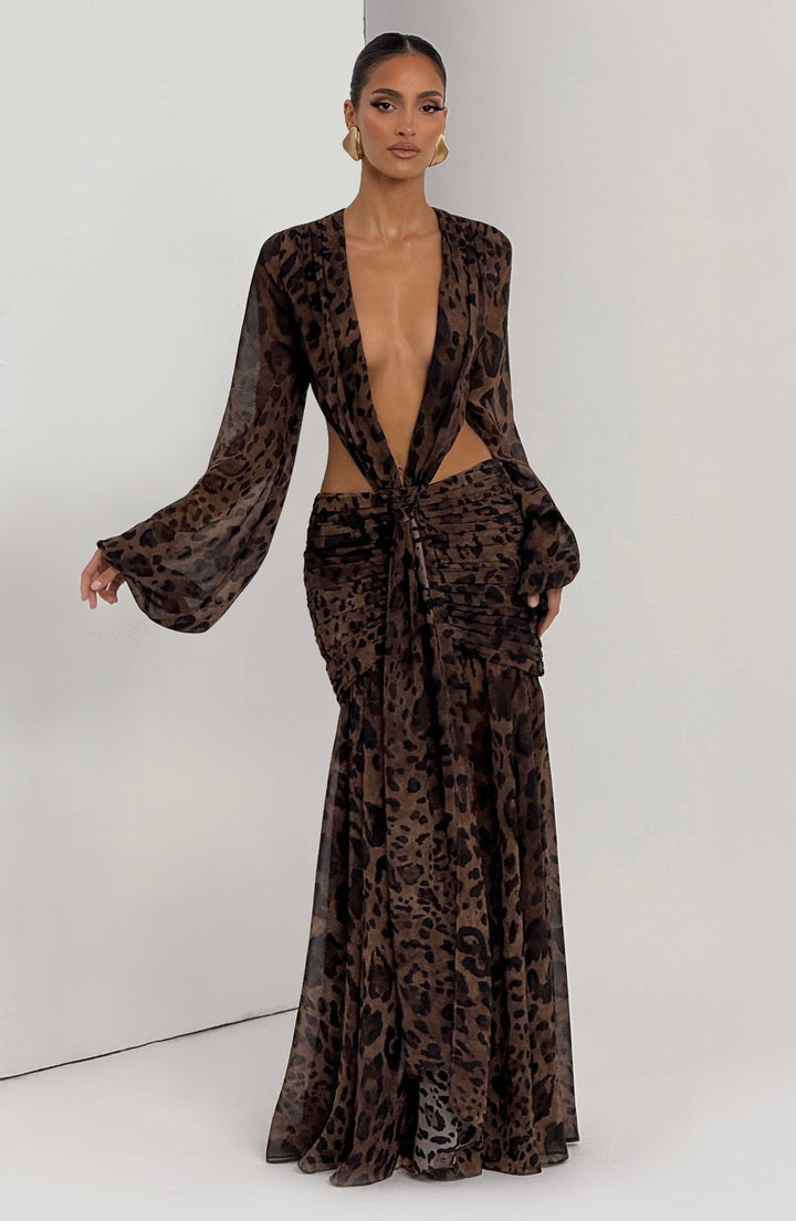 Vestidos Maxi Andrina - Estampado de Tigre