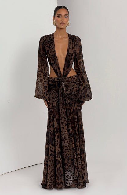 Vestidos Maxi Andrina - Estampado de Tigre