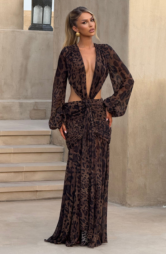 Vestidos Maxi Andrina - Estampado de Tigre