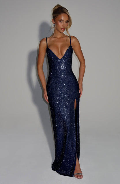 Vestido Maxi Ashton - Azul Oscuro