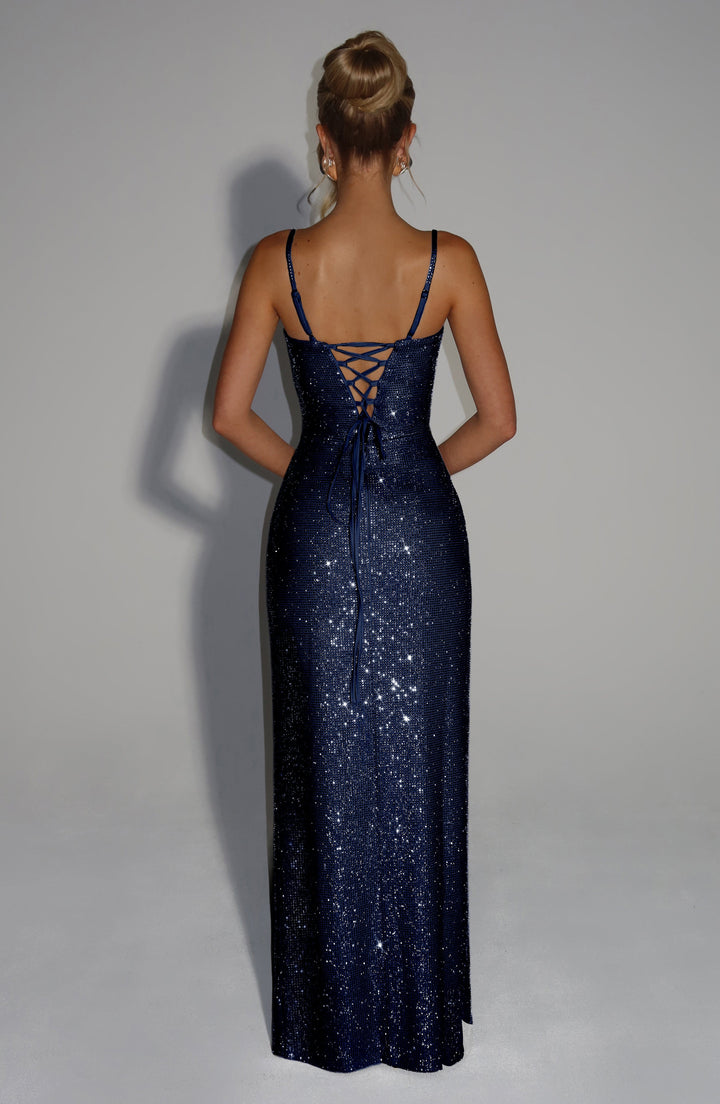 Vestido Maxi Ashton - Azul Oscuro