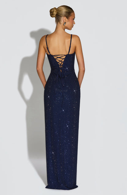 Vestido Maxi Ashton - Azul Oscuro