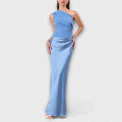 Vestido maxi asimétrico con un hombro