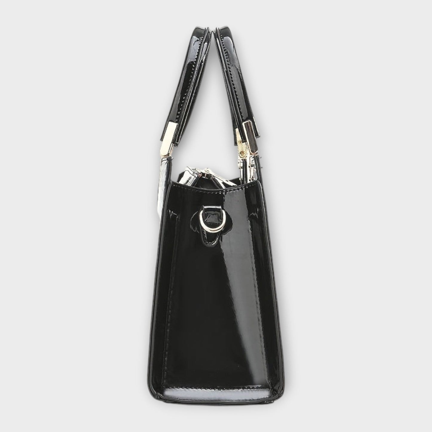 Bolso de mano brillante con estampado de piel de cocodrilo de Laura