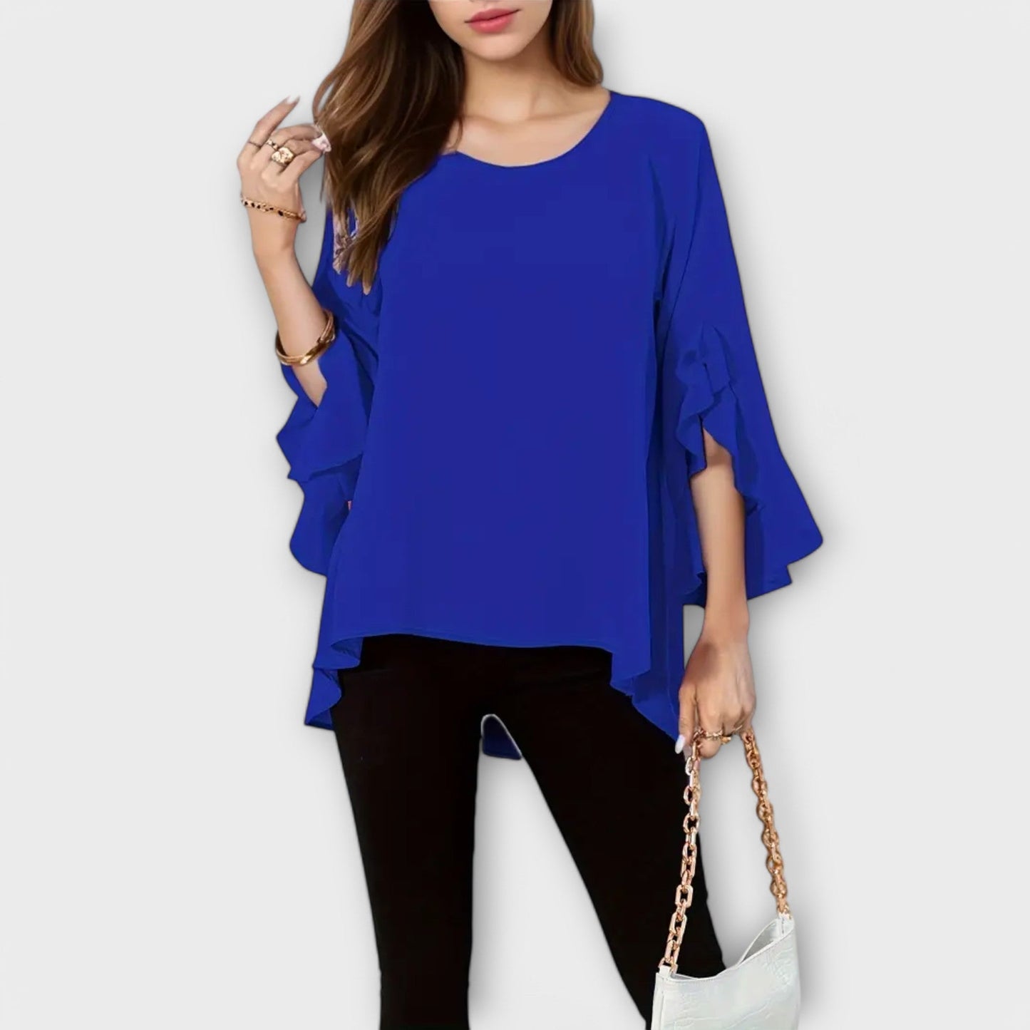 Camisa de primavera perfecta con cuello redondo