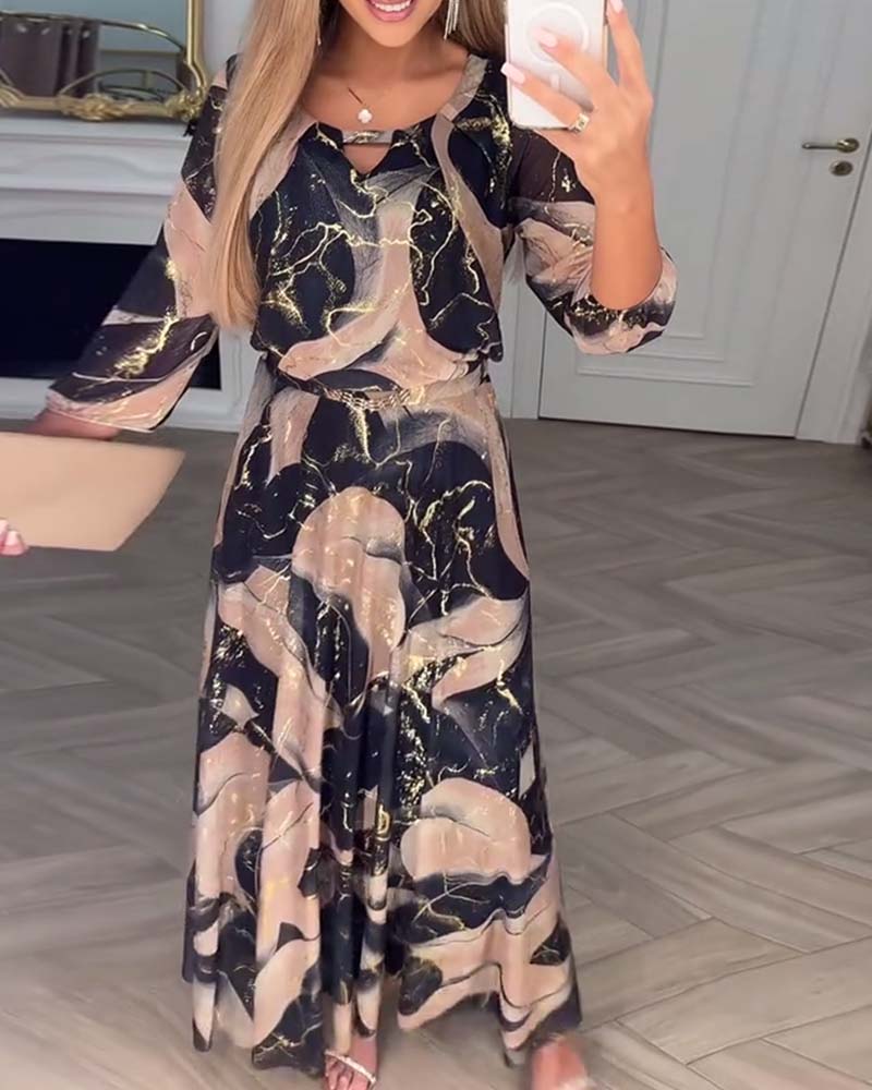 Kaye | Vestido maxi elegante con estampado sutil