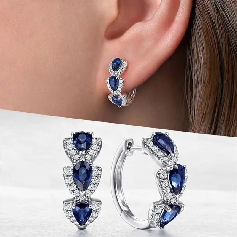 Pendientes Royal Sapphire Crest