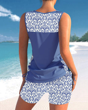 Soline | Tankini con estampado geométrico y escote en V