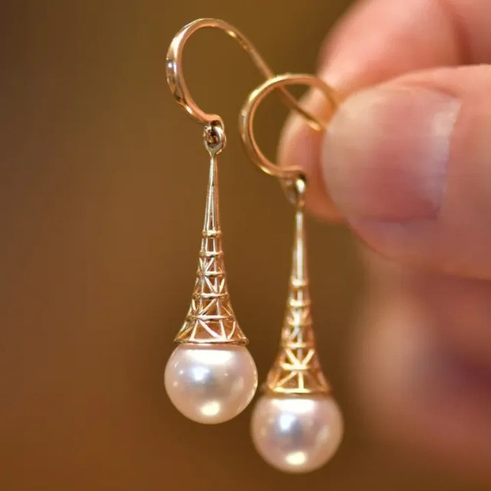 Pendientes de perlas vintage de lujo