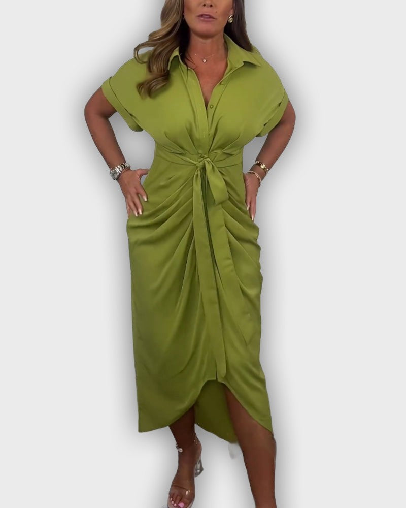 Vestido Catherine elegante con cintura fruncida