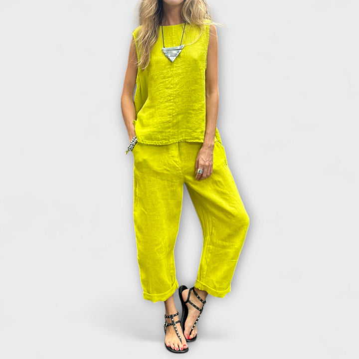 Zarela – Conjunto de verano en tono lima vibrante