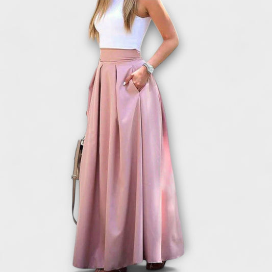Falda maxi alta elegante